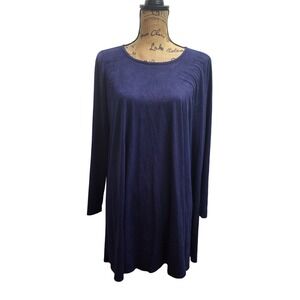 Primi Women's Navy Blue‎ Long Sleeve Tunic Dress Size Large Made in USA